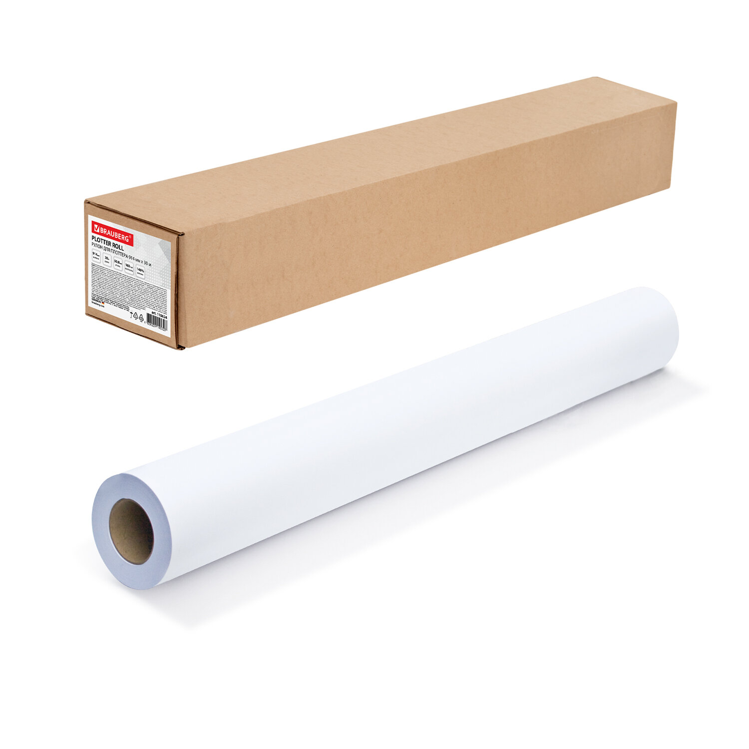 ����� ��� ��������, 914 �� � 30 � � ������ 50,8 ��, 160 �/�2, ������� CIE 146%, BRAUBERG, 110624