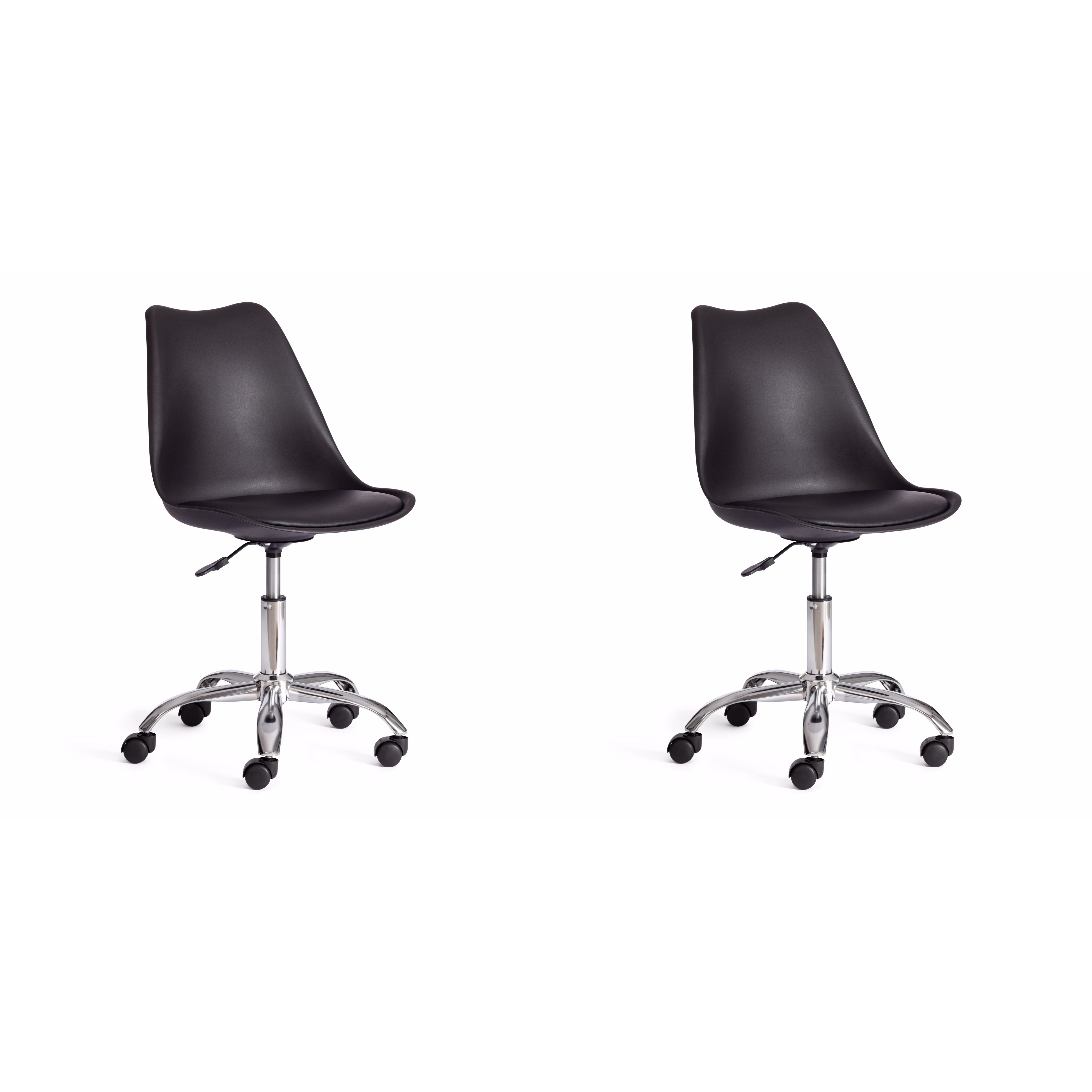 ������� ������ TetChair TULIP 106-1, ������/�������/PU, 58 x 47 x 97��, Black (������) / Chrome (����), �������� 2 ��.
